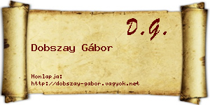 Dobszay Gábor névjegykártya