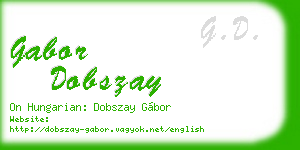 gabor dobszay business card