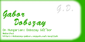 gabor dobszay business card